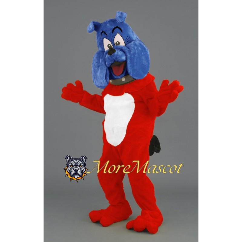 Red & Blue Bulldog Mascot Costume
