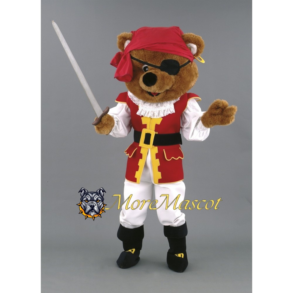Pirate Brown Bear Mascot Costume