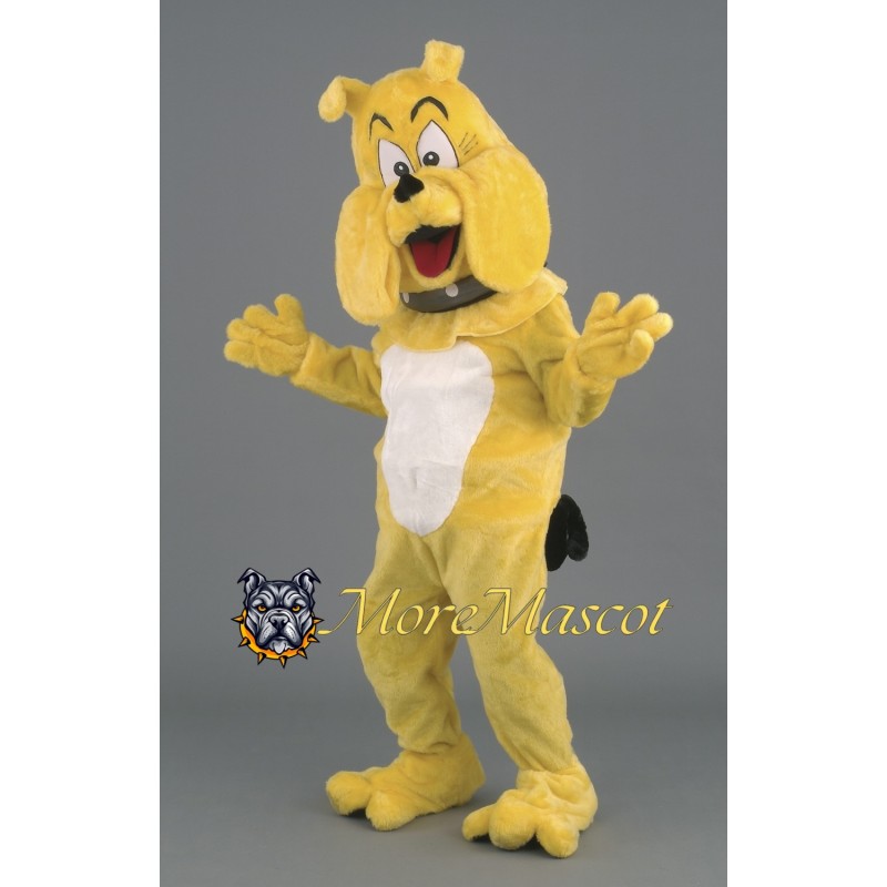 Yellow Bulldog Mascot Costume