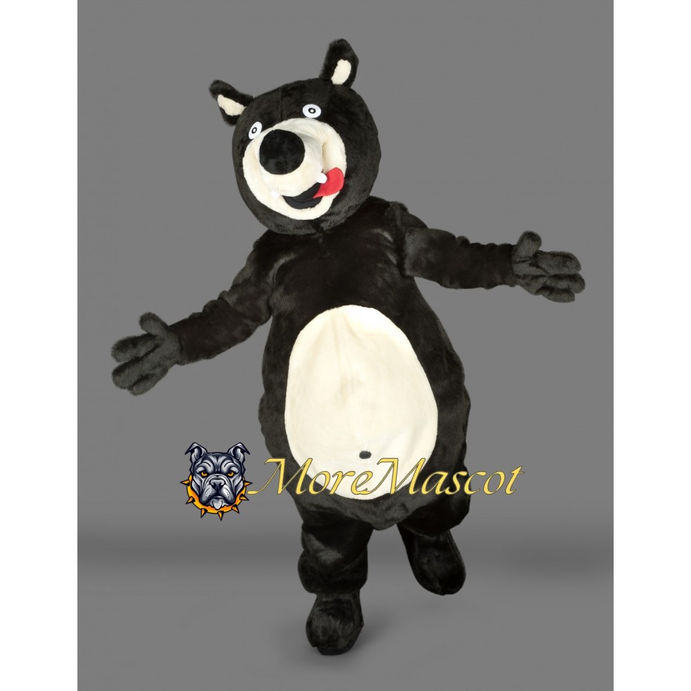 Happy Black Bear Mascot Costume