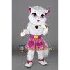 White Cat Girl Mascot Costume