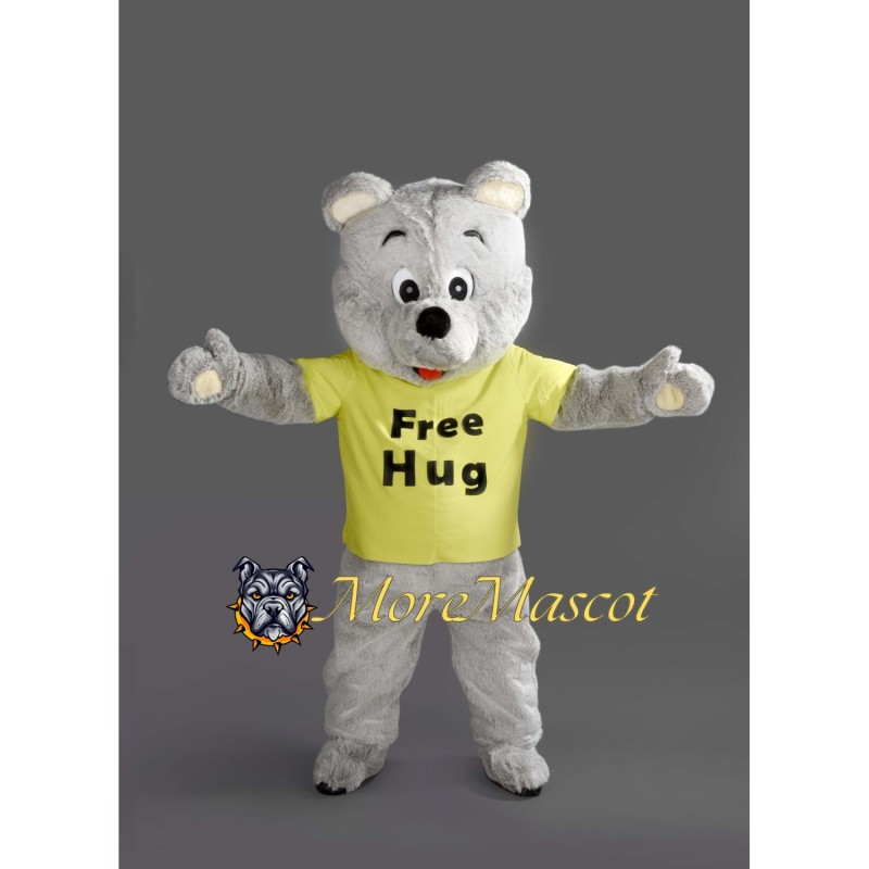 Gray Bear Mascot Costume