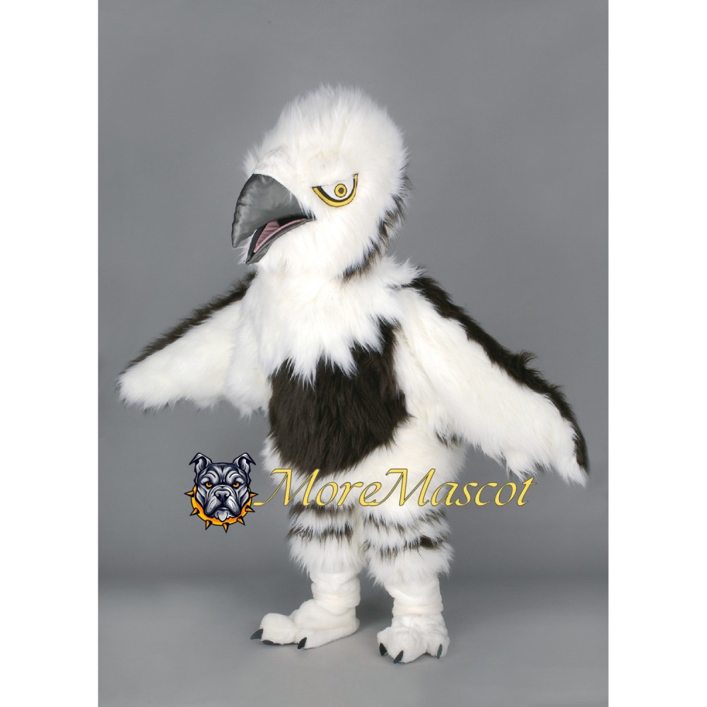 Furry White Eagle Mascot Costume