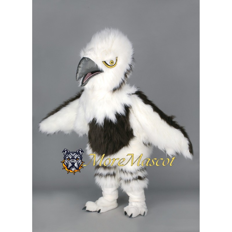 Furry White Eagle Mascot Costume