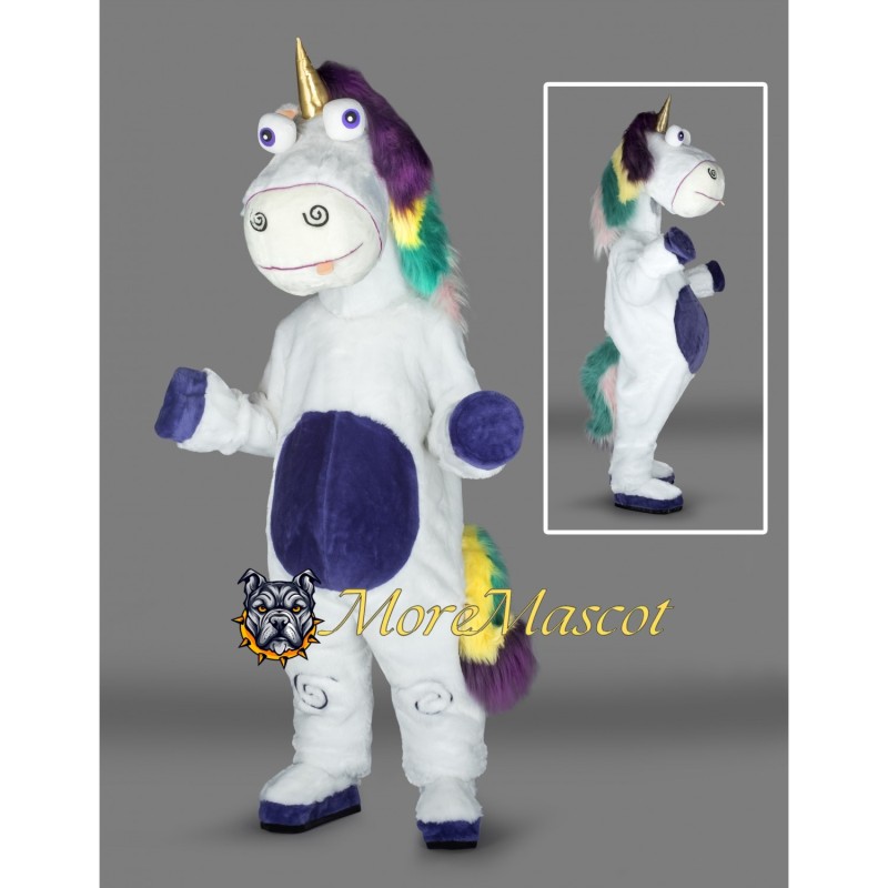 White Unicorn Mascot Costume