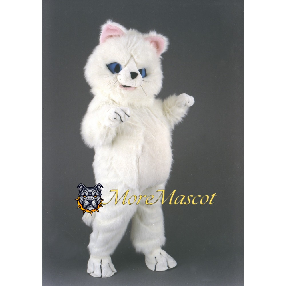 Fat White Cat Mascot Costume