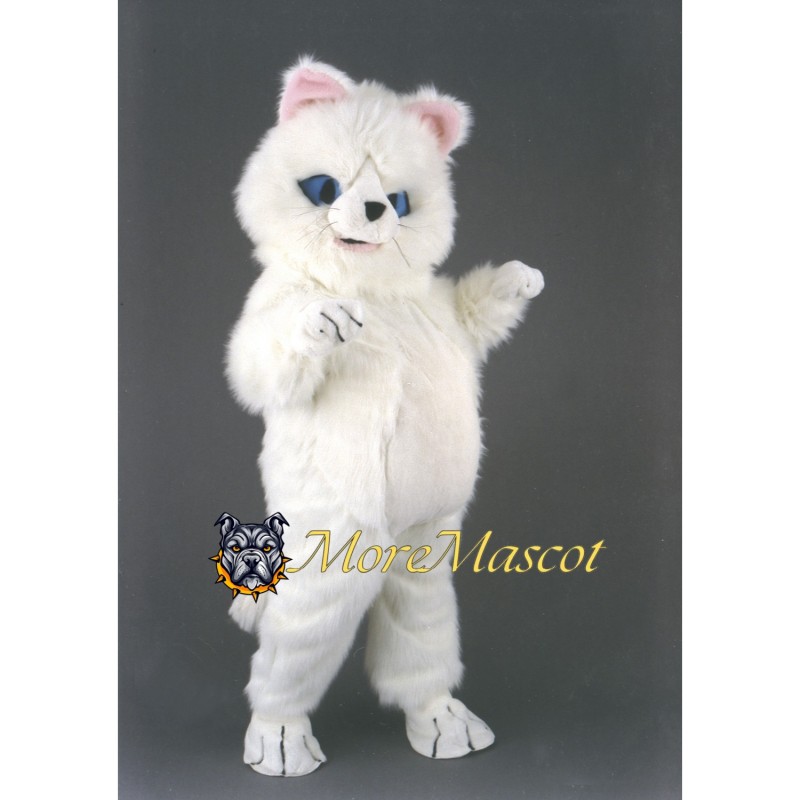 Fat White Cat Mascot Costume