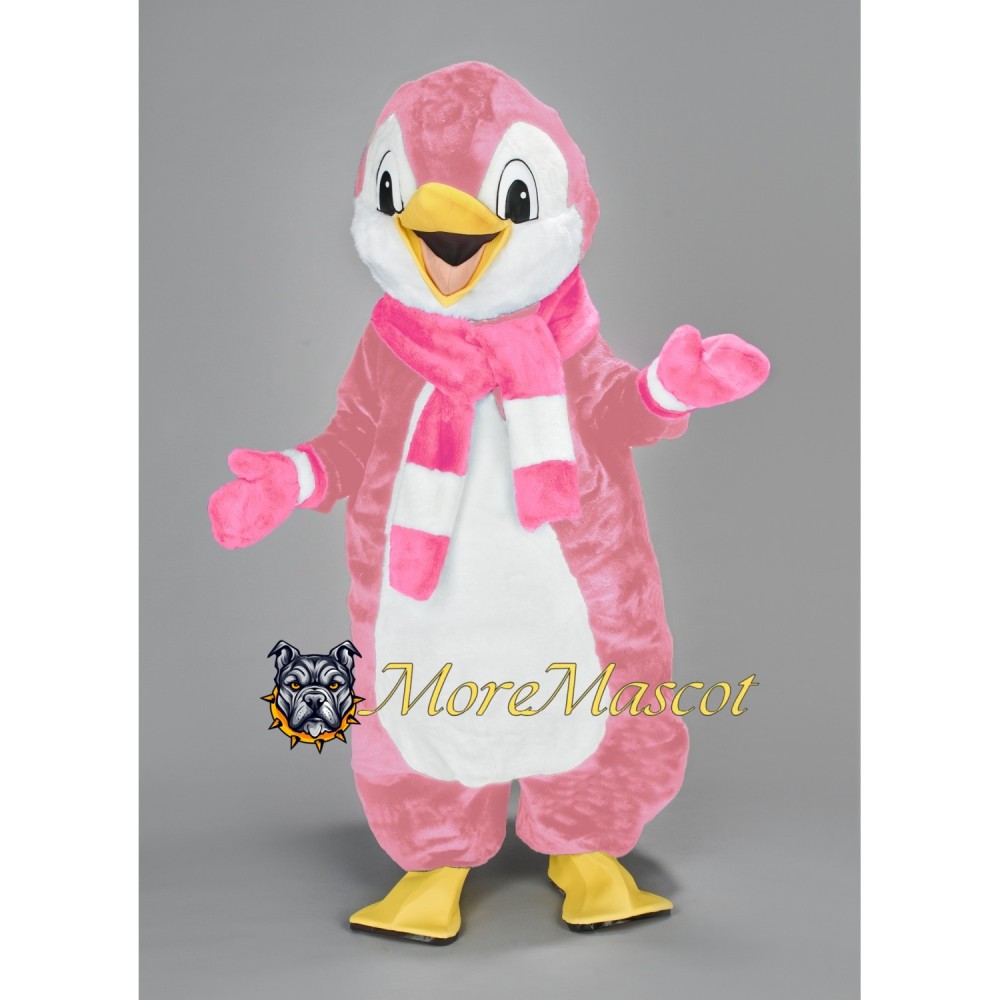 Pink Penguin Mascot Costume