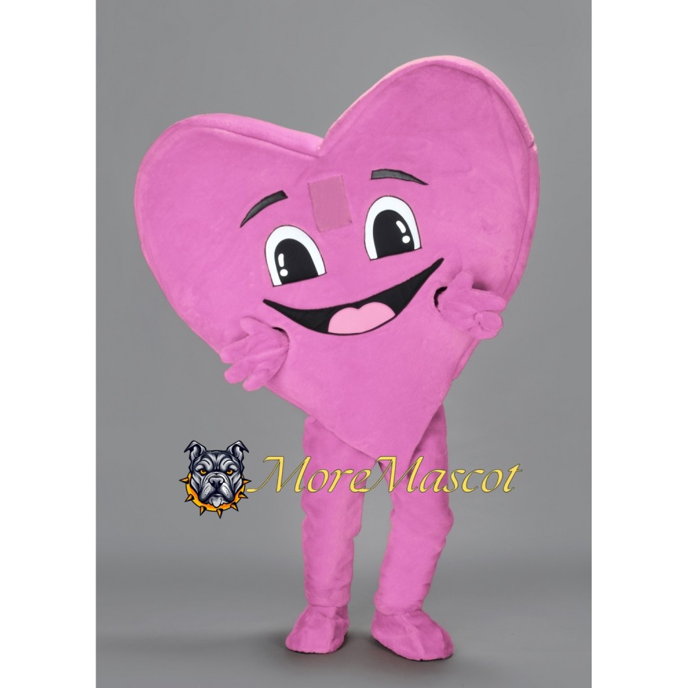 Pink Heart Mascot Costume