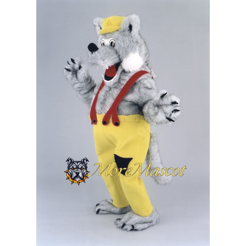 Furry Gray Wolf Mascot Costume