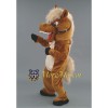 Happy Brown Horse Mascot Costume