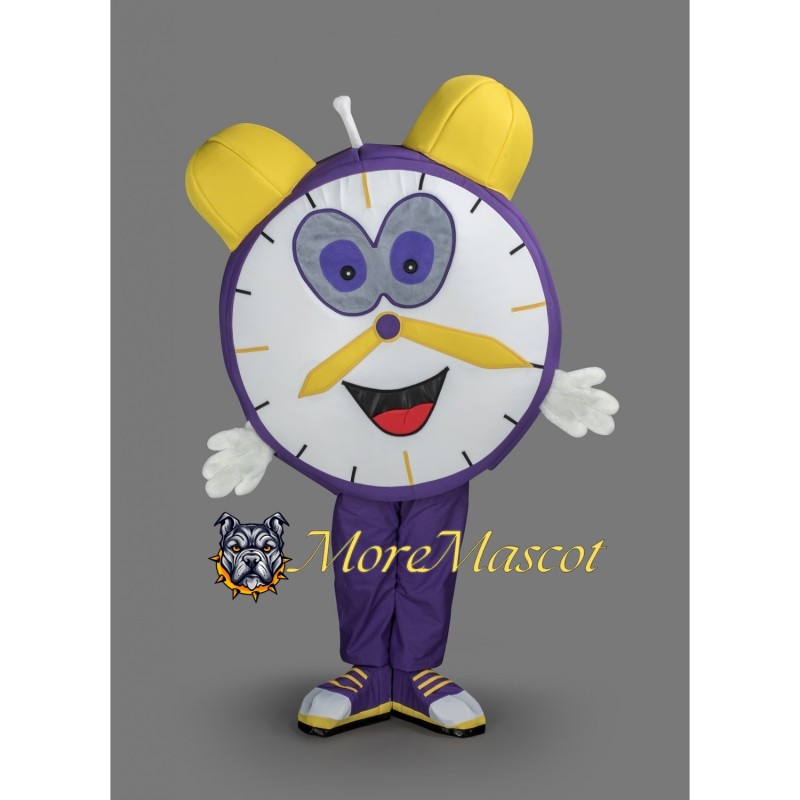 Purple Clock Mascot Costume