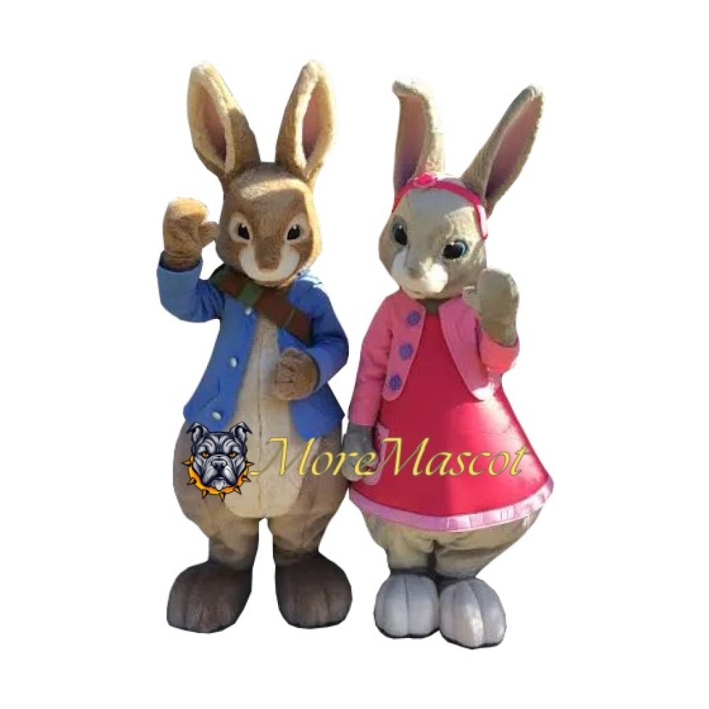 Peter & Lily Rabbit Mascot Costume