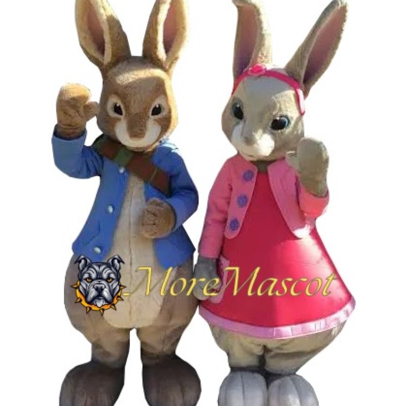 Peter & Lily Rabbit Mascot Costume