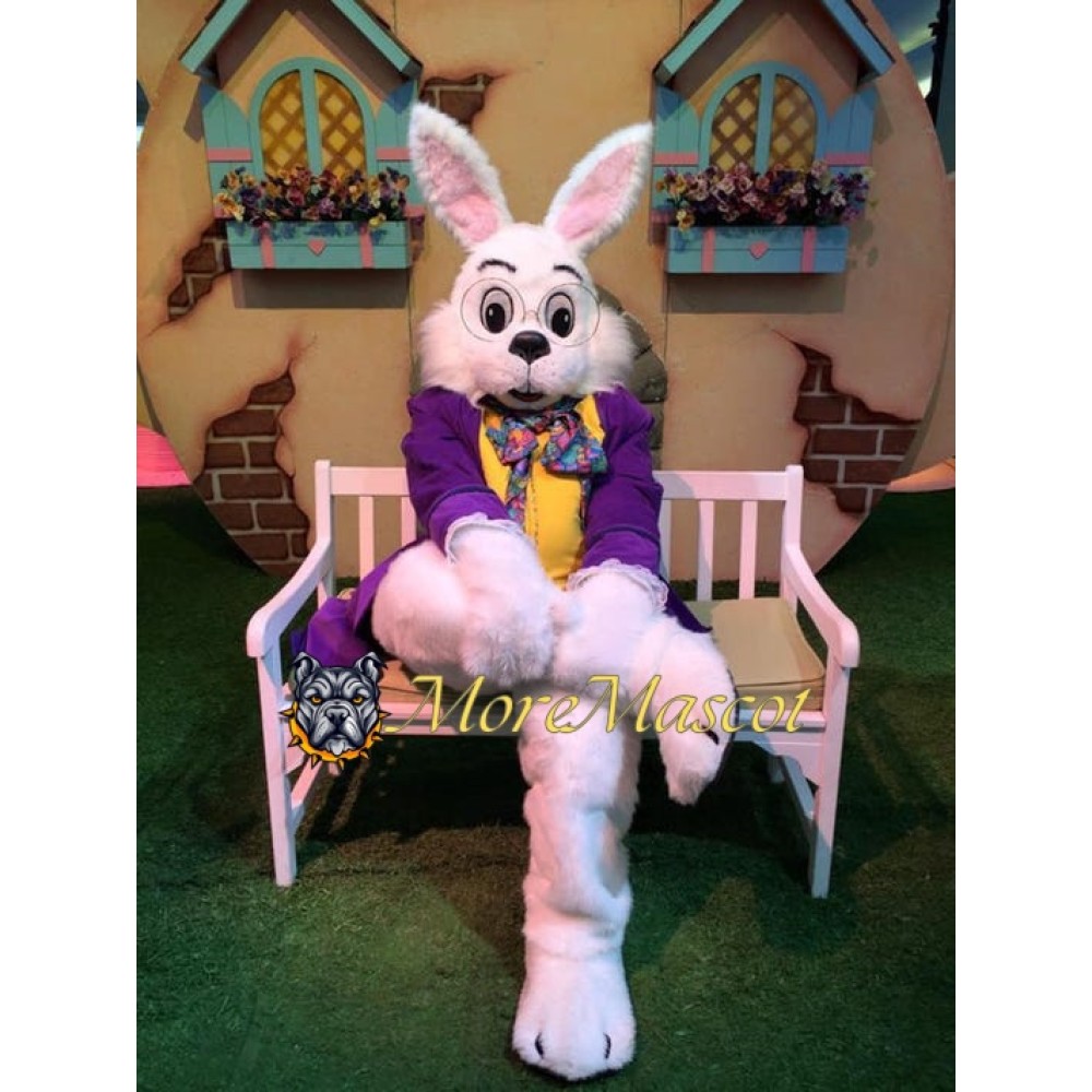 Purple Wendell Rabbit Mascot Costume