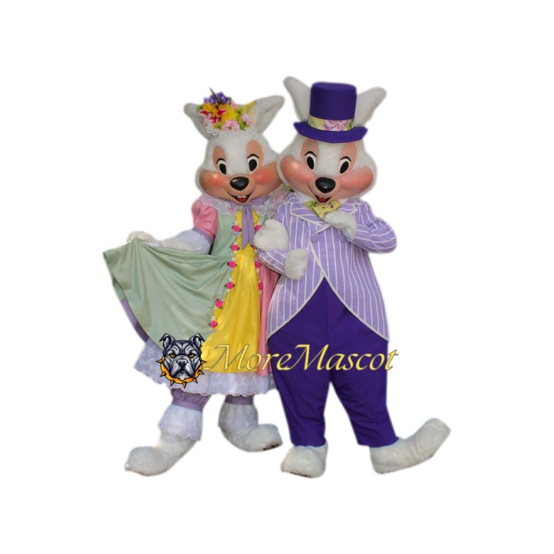Easter Couple Rabbit Mascot Costume