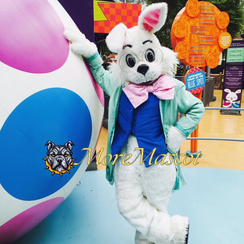 Light Green Suit Rabbit Mascot Costume