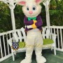 Purple Suit Bunny Mascot Costume