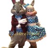 Elegant Couple Rabbit Mascot Costume