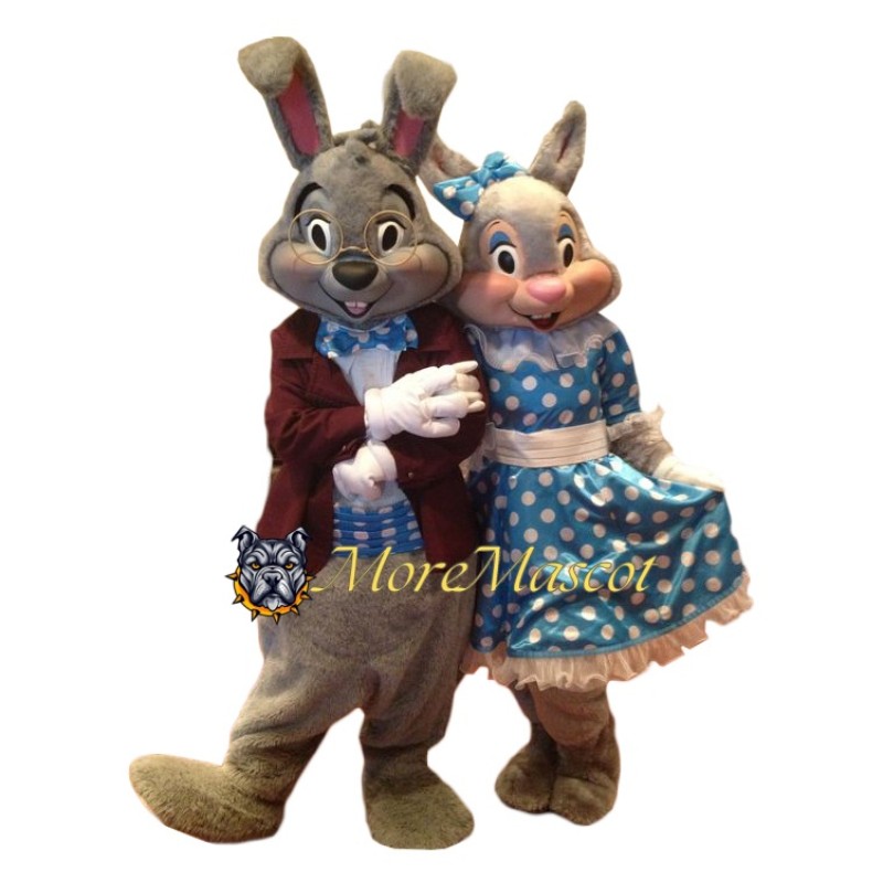 Elegant Couple Rabbit Mascot Costume