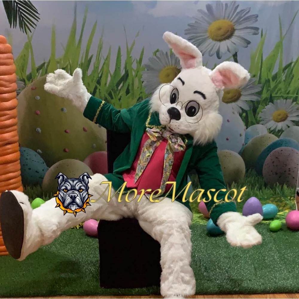 Adult Green Wendell Rabbit Mascot Costume