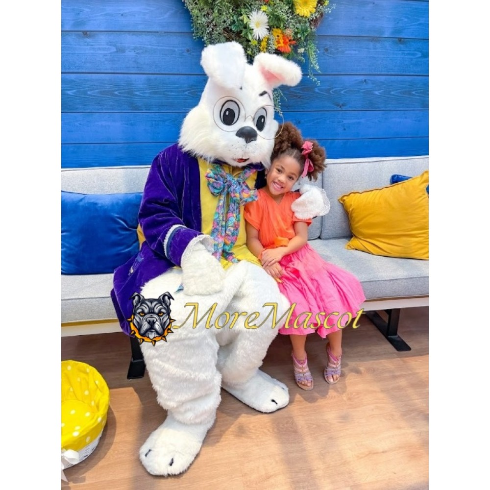 Purple Wendell Bunny Mascot Costume