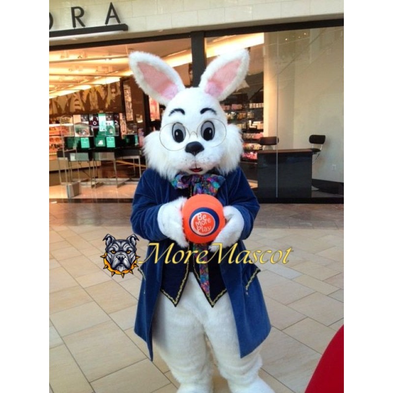 Blue Wendell Bunny Mascot Costume