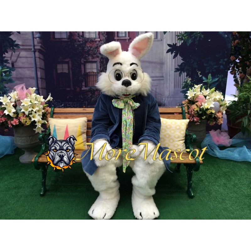 Soft Blue Wendell Rabbit Mascot Costume