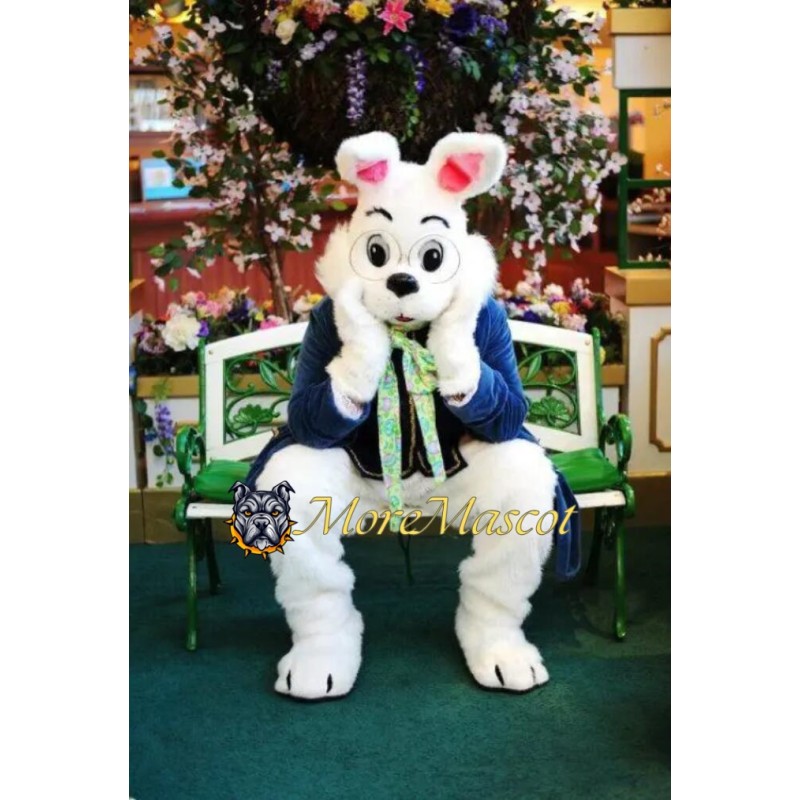 Realistic Blue Wendell Rabbit Mascot Costume