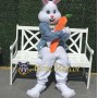 Gray Suit Bunny Mascot Costume