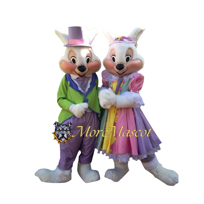 Easter Couple Bunny Mascot Costume