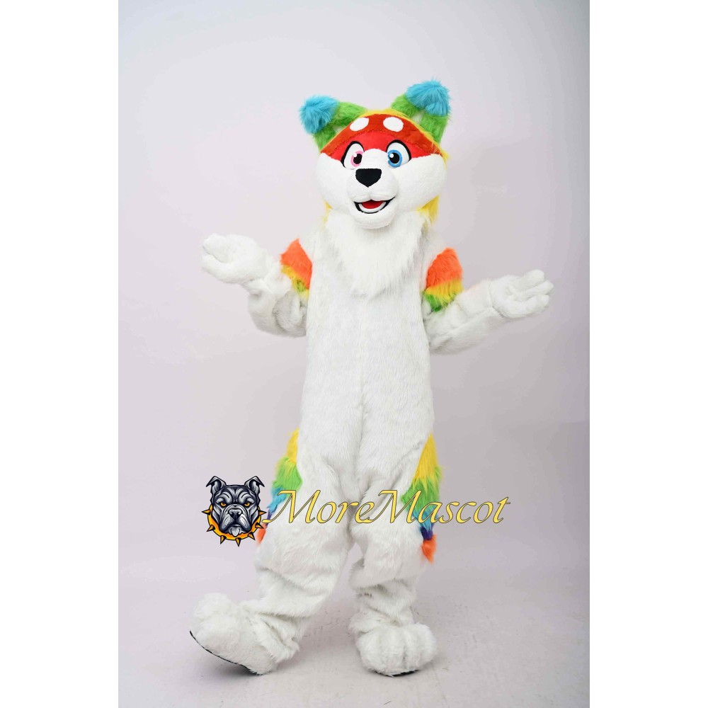 Colorful Husky Dog Mascot Costume