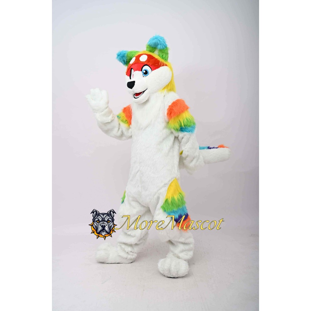 Colorful Husky Dog Mascot Costume