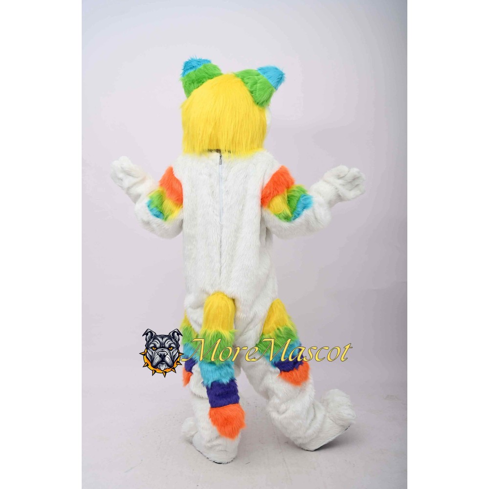 Colorful Husky Dog Mascot Costume