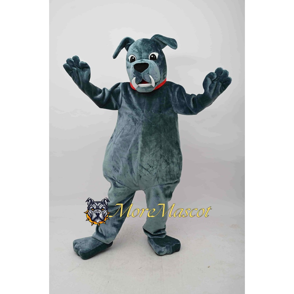 Grey Bulldog Mascot Costume