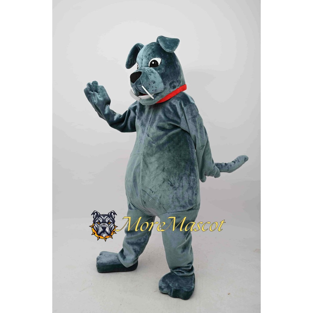 Grey Bulldog Mascot Costume
