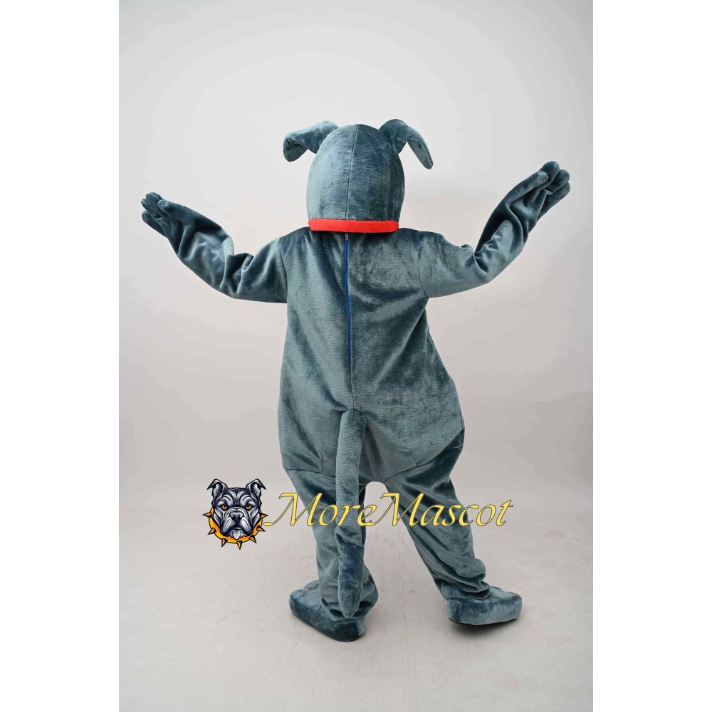 Grey Bulldog Mascot Costume