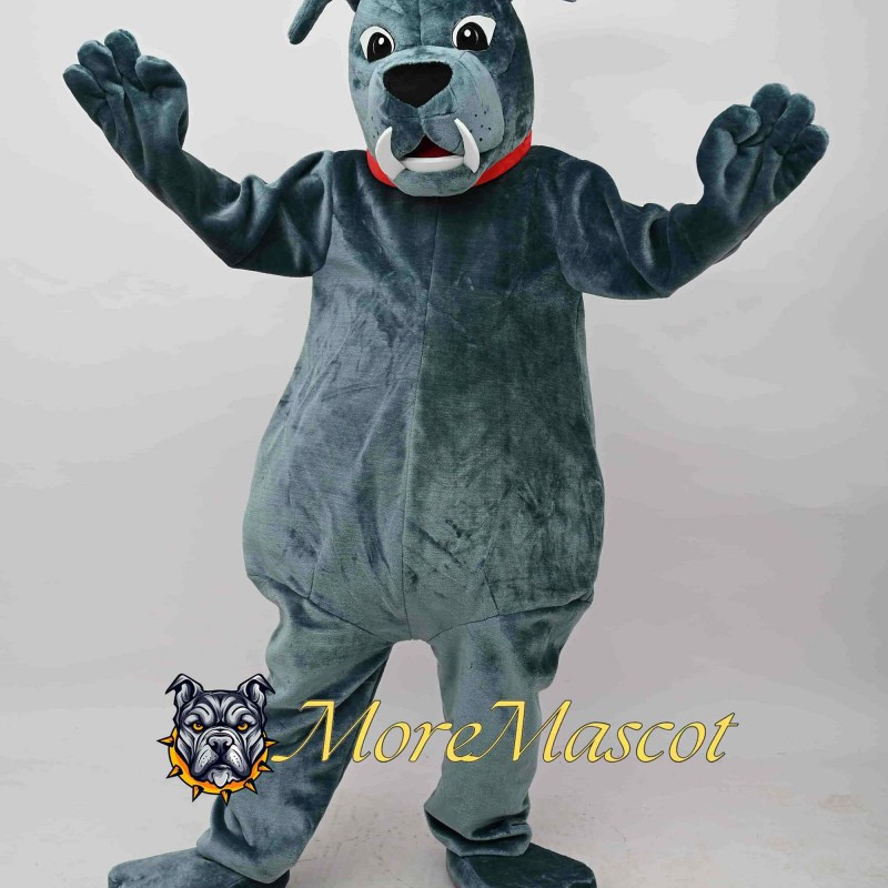 Grey Bulldog Mascot Costume