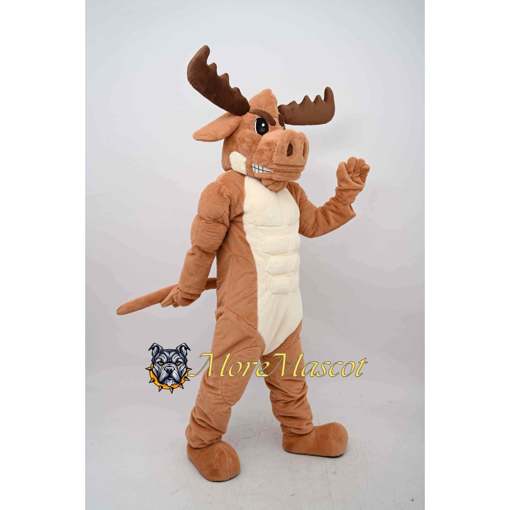Muscle Moose Mascot Costume