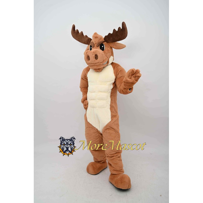 Muscle Moose Mascot Costume