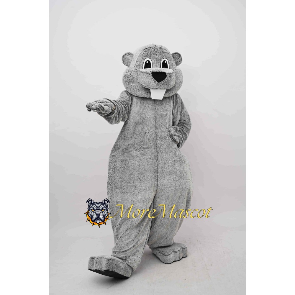 Gray Groundhog Mascot Costume
