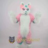 Pink & White Husky Mascot Costume