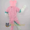 Pink & White Husky Mascot Costume