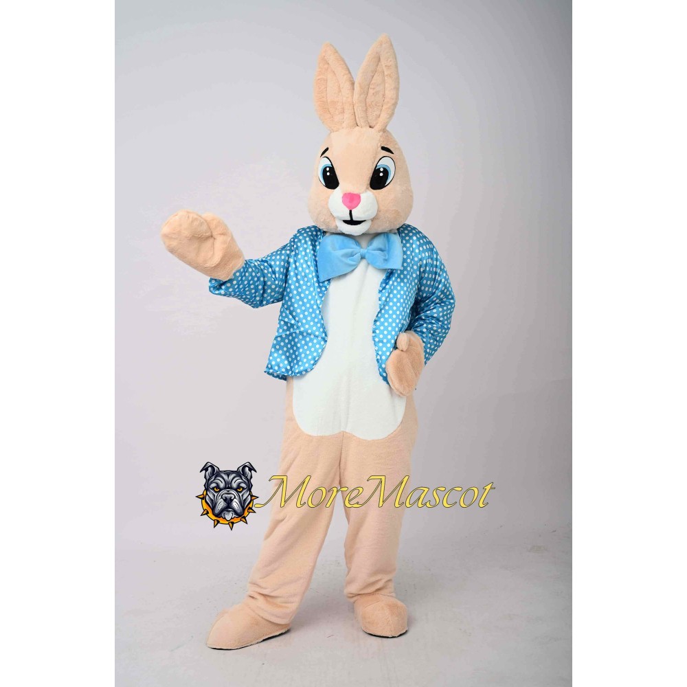 Blue Suit Rabbit Mascot Costume