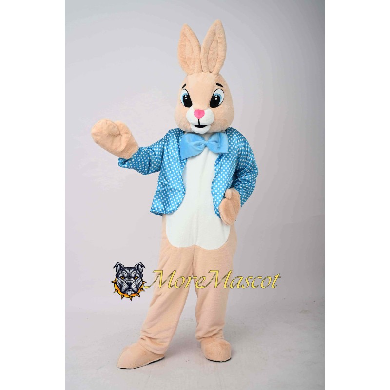 Blue Suit Rabbit Mascot Costume