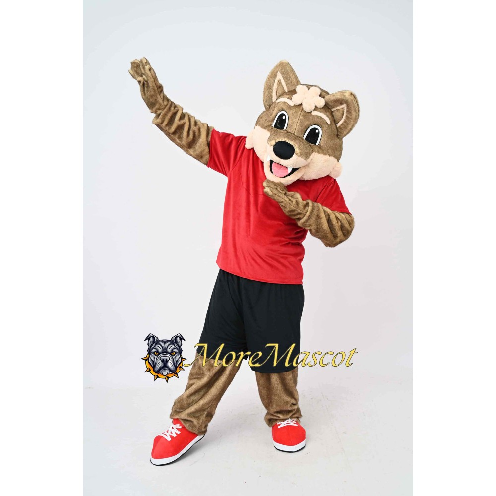 Sport Brown Wolf Mascot Costume