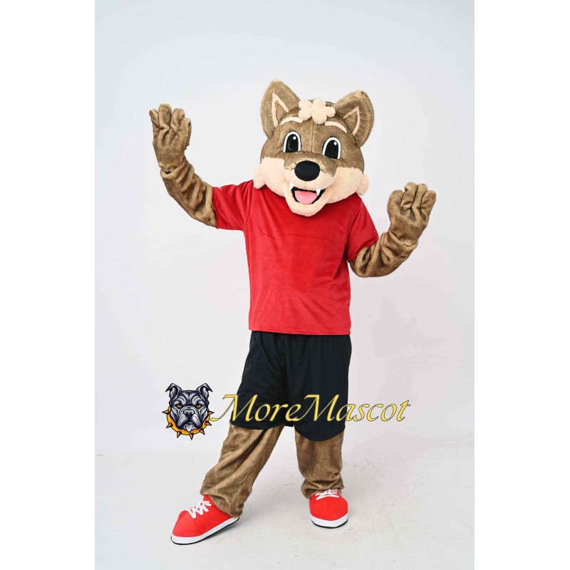 Sport Brown Wolf Mascot Costume