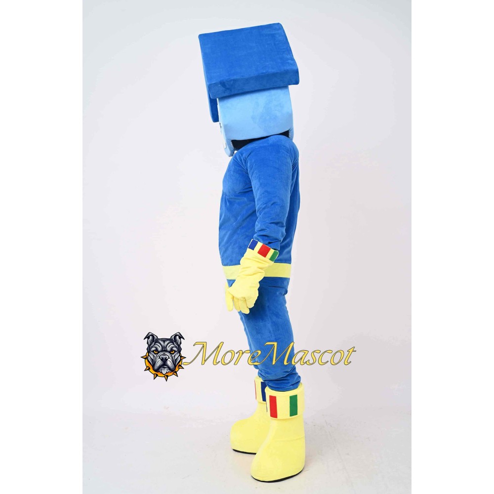 Muscle Blue House Mascot Costume