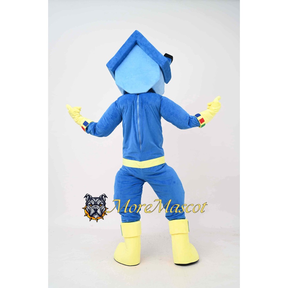 Muscle Blue House Mascot Costume