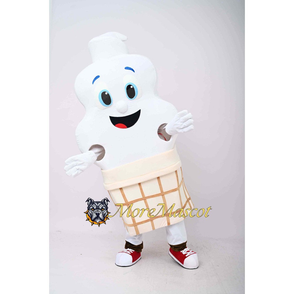 Vanilla Ice Cream Mascot Costume